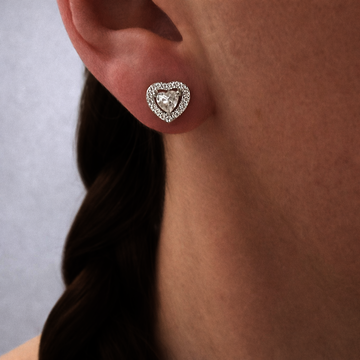 Stříbrné náušnice SRDÍČKA na šroubek